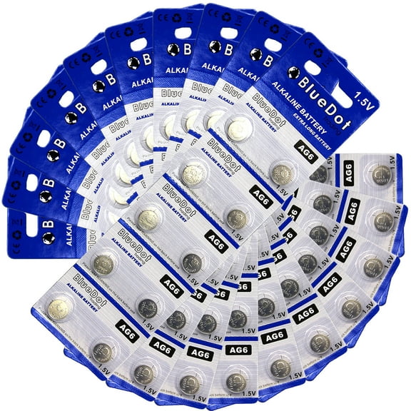 BlueDot Trading AG6 (also known as LR69 and LR921) Alkaline Button Cell Batteries - 100 Pack