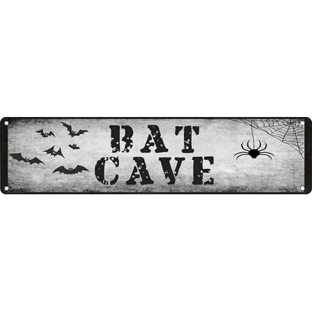 Bat Cave Street Sign Wall Decor Funny Metal Tin Sign 4x16 inch Tin Sign