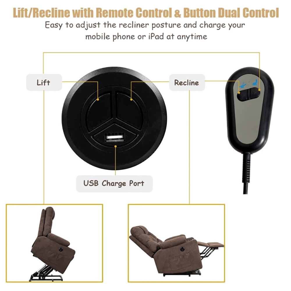 Finihen Massage Recliner Sofa, Electric Recliner Chair, Electric Power Lift Recliner Massage Sofa, for Living Room, Bedroom, Brown Finihen Massage Recliner Sofa, Electric Recliner Chair, Electric Power Lift Recliner Massage Sofa, for Living Room, Bedroom, Brown