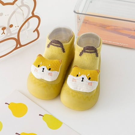 

QWZNDZGR Unisex Baby Boys Girls Shoes Cartoon Car First Walkers Infant Toddler Prewalker Kids Soft Rubber Sole Knit Booties Anti-slip