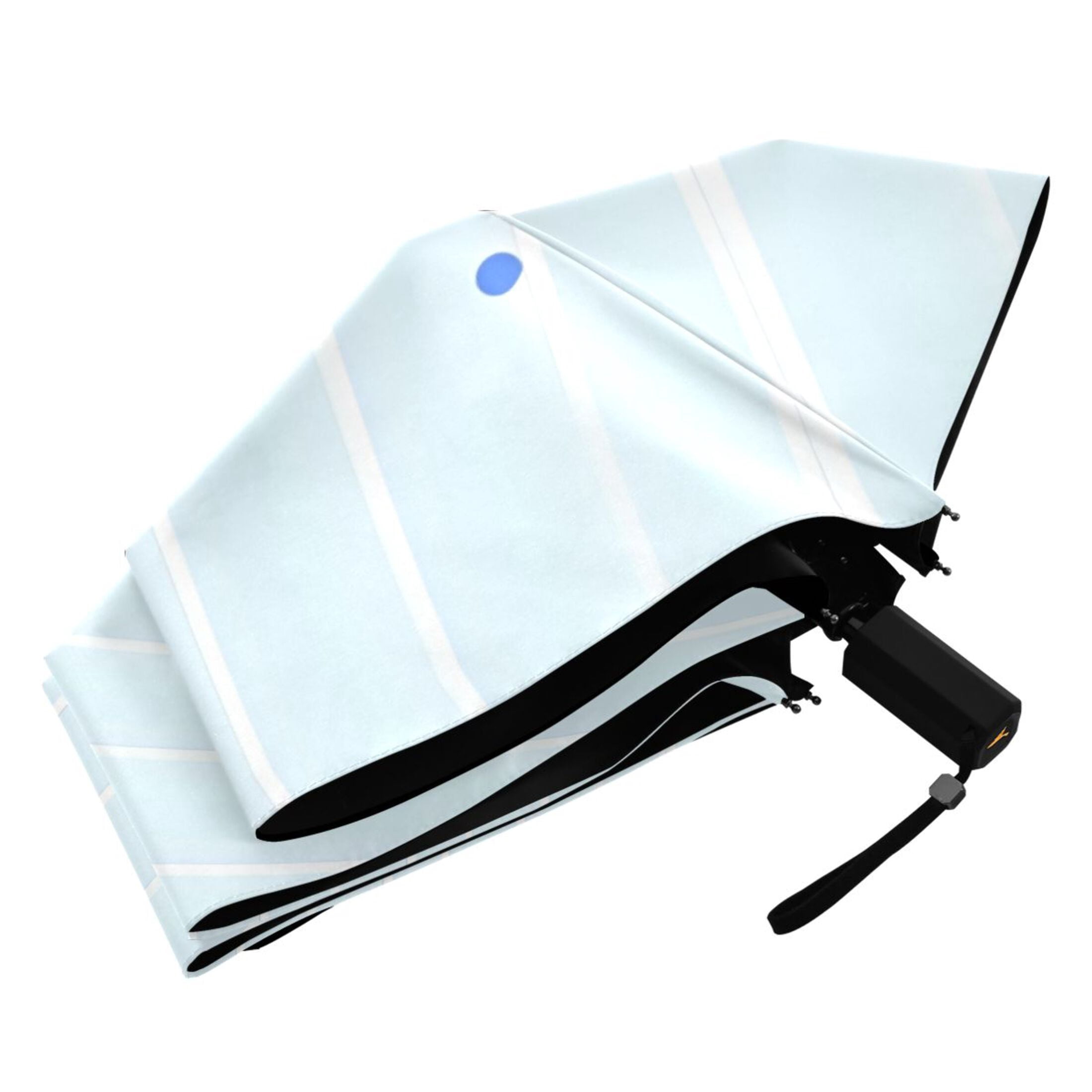 ALAZA Blue Stripes Polka Dots UPF 50+ Compact Folding Umbrella for Rain Travel Umbrella Packable