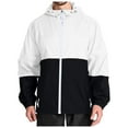 thumbnail image 3 of MQLKF Men's Lightweight Windbreaker Jackets Outdoor Hooded Pocket Raincoat Jacket Fashionable Breathable Men's Tops, 3 of 6