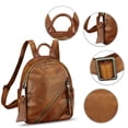 thumbnail image 2 of Genuine Leather Backpack for Women Hand Painted Knapsack Purses Casual Daypack, 2 of 7