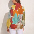 thumbnail image 2 of Multi-Color Leaves Long Sleeve Blouse Woman Streetwear Casual Shirts Summer Oversize Woman Streetwear Clothing Birthday Present, 2 of 7