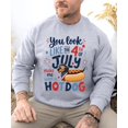 thumbnail image 5 of 4th of July Hotdog Sweatshirt Funny Dachshund Patriotic USA Crewneck for Women Men Kids Family Gray Sweatshirt Adult Small, 5 of 7