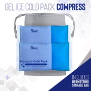 Thrive 2 Pack Reusable Cold Compress Ice Packs for Injury, Gel Ice Pack for Pain Relief & Rehabilitation