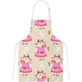 thumbnail image 7 of Dreamtimes Oven Mitts and Pot Holders with Chef Apron 3Pcs Set Cute Cartoon Pink Cow Non Slip Heat Resistant Gloves for Baking Cooking BBQ, 7 of 7