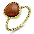 thumbnail image 1 of Women Gold Brass Ring with Synthetic in Brown - Size 7, 1 of 1