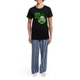thumbnail image 4 of CafePress - HERE FOR THE BEER! Women's Dark Pajamas - Women's Short Sleeve Print T-Shirt and Pants Dark Cotton Pajama Set, 4 of 7