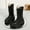 Black, variant on Toddler Riding Boots Girls Tall Princess Boots Knee High Booties Mid-Calf Dress Party Boot for Girls Gold 10(27)