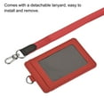 thumbnail image 4 of Uxcell 11cm Vertical Badge Holder PU Leather ID Holder Detachable with 2 Slots and Neck Lanyard Red, 4 of 6