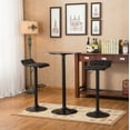 thumbnail image 2 of 3-Piece Metal Frame Bar Table Set, Round Cocktail Table and Leather Adjustable Height Swivel Chairs, Modern Counter Height Table Set with 2 Bar Stool for Kitchen, Office, Black, 2 of 7
