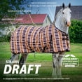 thumbnail image 6 of Jeffers Draft Solaris 1200 Denier Standard Neck Turnout Blanket, 2240 Gram Polyfill, Brown & Cream Plaid, 102” - Waterproof, Breathable Horse Blanket, Ideal Protection for Winter, Medium Weight, 6 of 8