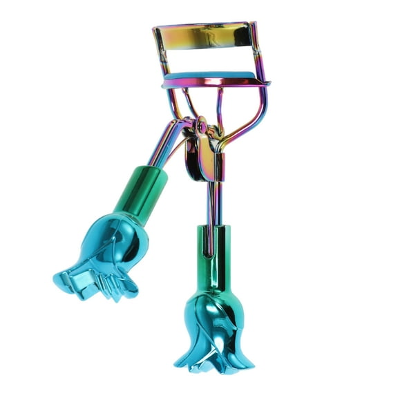 1 Pc Women Rose Eyelash Curler for Beauty Parlor Business Travel Blue Green Stainless Steel Plastic