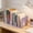 Purple, variant on Qiopertar 10.24 Inch 4 Panel Desktop Book Holder, Study Book Stand with Sturdy Plastic Divider Slots, Desktop Book Organizer for Notebooks on Desk Shelf in Home Office