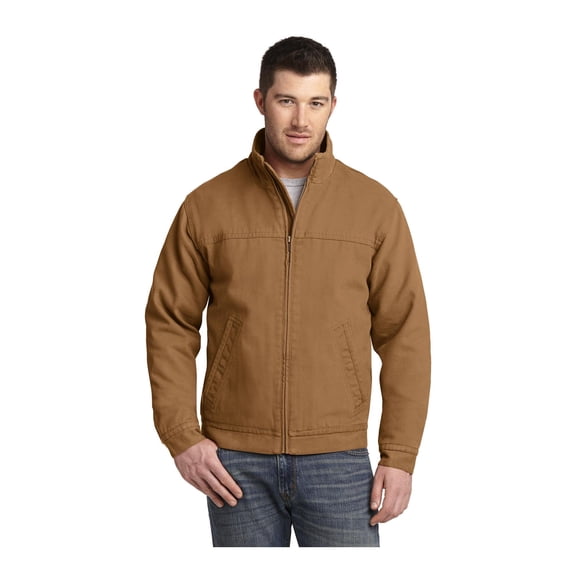 CornerStone Unisex Washed Duck Cloth Flannel-Lined Work Jacket | Insulated Zip Up Outwear for Men & Women with 3 Pockets