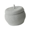 thumbnail image 3 of Cesta de almacenamiento de cuerda de algodón con tapa, moderna cesta para huevos, caja tejida para almacenamiento en el hogar Gris, 3 of 9