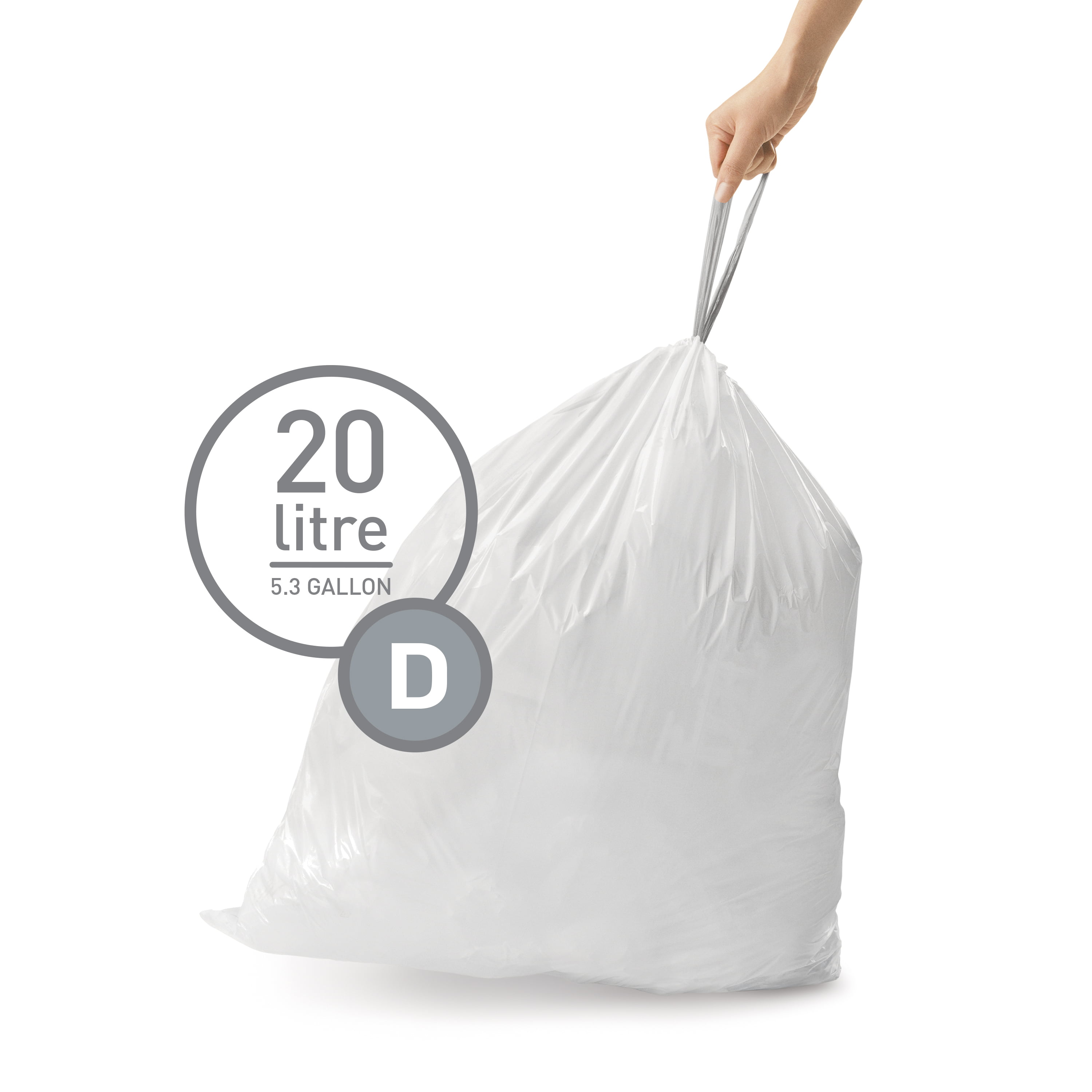 Plasticplace 5.2 Gallon simplehuman * Compatible Code D Blue Trash Bags (200 Count)