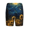 thumbnail image 7 of Daiia Oil Starry Sky Sunflower Mens Woven Stretch Pajama Short,Short Pajama Pants-Medium, 7 of 7