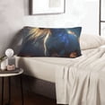 thumbnail image 6 of Lsque Starry Light White Horse Pattern Pillow Case – Soft & Cozy Throw Pillow Cover, Hypoallergenic Cushion Case for Sleeping Women with Envelope Closure-16"x24", 6 of 6