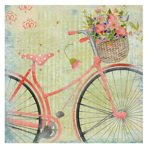 Masterpiece Art Gallery Bicycle Pink By Beth Albert Canvas Art Print 20" x 20"