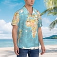 thumbnail image 3 of Yiaed World Map With Animals 1 Print Hawaiian Shirt for Men Short Sleeve Button Down Shirts Beach Shirts for Men,X-Large, 3 of 7