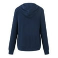 thumbnail image 5 of Womens Fashion Solid Zipper Draw String Up Casual Long Sleeve Hooded Sweatshirt Coat, 5 of 5