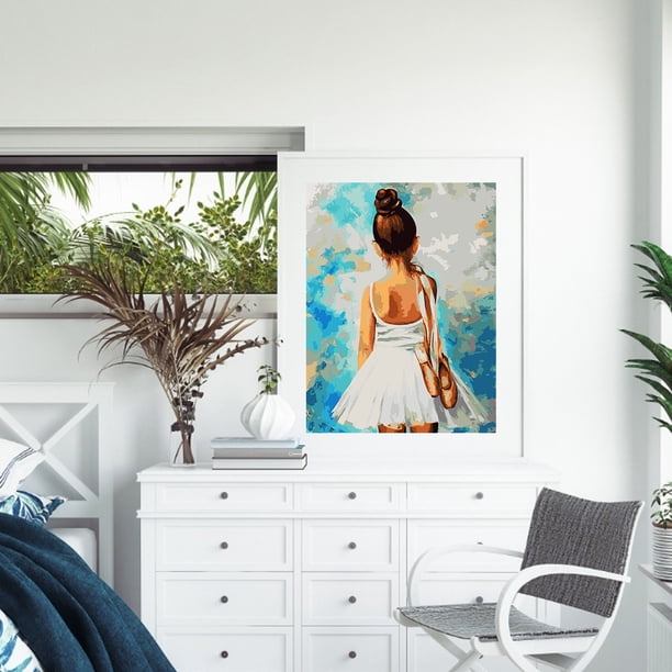 Figured'Art Pintura Por Números Para Adultos – Paraguas En El Aire, Kit De Acrílico 40x50 Cm Con Marco, Manualidad Relajante