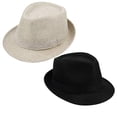 thumbnail image 3 of SPRING PARK Unisex Men Women's Vintage Solid Color Summer Beach Cap Sun Screen Linen Fedoras Outdoor Travel Dance Jazz Hats, 3 of 4