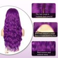 thumbnail image 3 of MORICA Dark Purple Wig Long Wavy Wigs for Women Middle Part Cosplay Wig Long Curly Synthetic Wigs Purple Wigs for Women Party Use, 3 of 6
