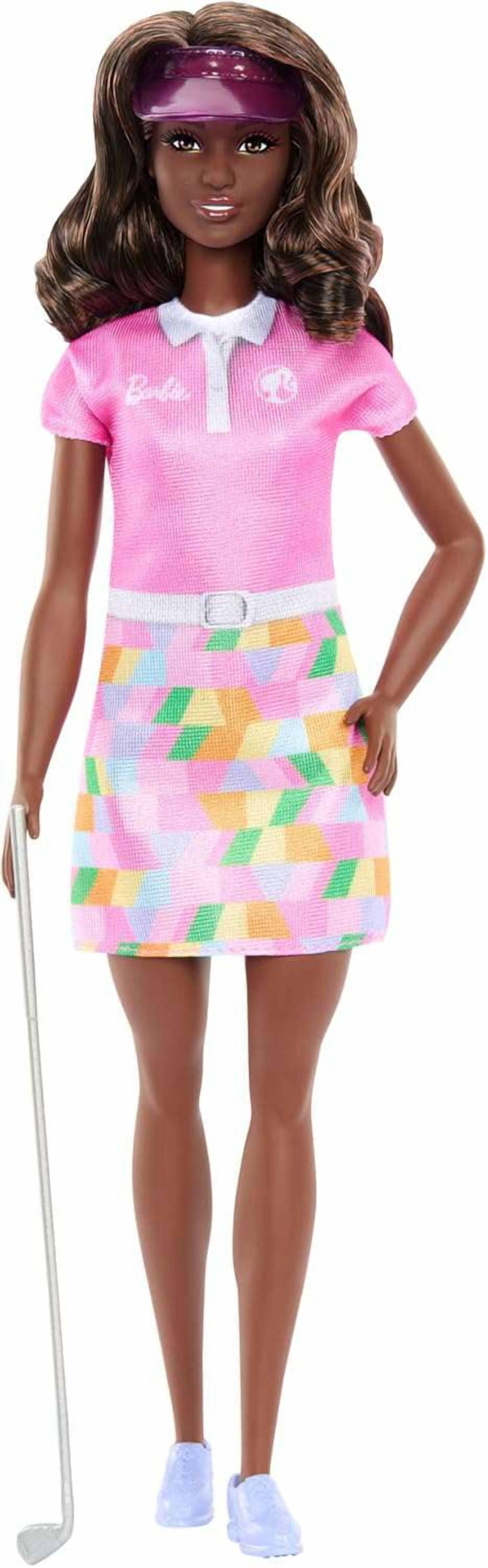 Barbie Golf Player, Brunette, Fashion Doll in Pink Golf Outfit