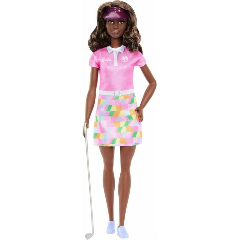 Barbie Golf Player, Brunette, Fashion Doll in Pink Golf Outfit