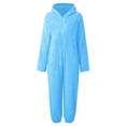 thumbnail image 5 of Byoo Zip Up Hooded Jumpsuit for Little Boy Cozy Sherpa Fleece Solid Color One Piece Onesie, 5 of 5