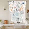 thumbnail image 3 of Spring Flowers Butterfly Tie Up Curtain 63 Inches Long, Retro Leaf Farm Balloon Style Kitchen Window Curtain Over Sink, Small Window Rod Pocket Curtain 52"x63", 3 of 9