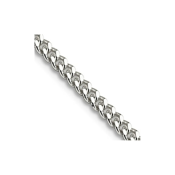 925 Sterling Silver 2mm Curb Chain Necklace 22 Inch Chain Necklace for Women and Men - 6.6 Grams