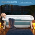 thumbnail image 3 of solautey Foldable Bathtub Portable Soaking Bath Tub Effortless, 51'' Large Portable Bathtub for Adult, Ergonomically Designed for Hot Bath Ice Bath with Reached Out Hands, 3 of 8