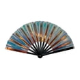 thumbnail image 1 of 10 Inch Colorful Stripe Kung F U Fan Dance Fan Party Music Festival Bamboos Fan Party Stage Props, 1 of 2