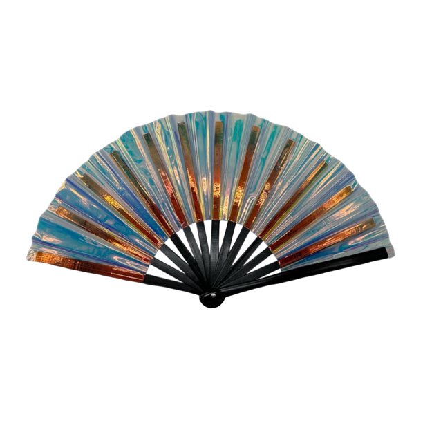 Abanico de Kung Fu de 10 pulgadas - abanico de danza de bambú con rayas coloridas para artes marciales, atrezzo de fiesta y festival