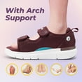 thumbnail image 4 of FitVille Wide Sandals for Women Diabetic Sandals with Arch Support Adjustable Straps, Burgundy, 7.5 Wide, 4 of 8