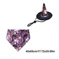 thumbnail image 3 of Aoznliie Dog Bandana, Halloween Hat & Scarf Set for Cats Small Dogs, 18x26 inch Pet Costume for Porch Geese, Purple, 3 of 7