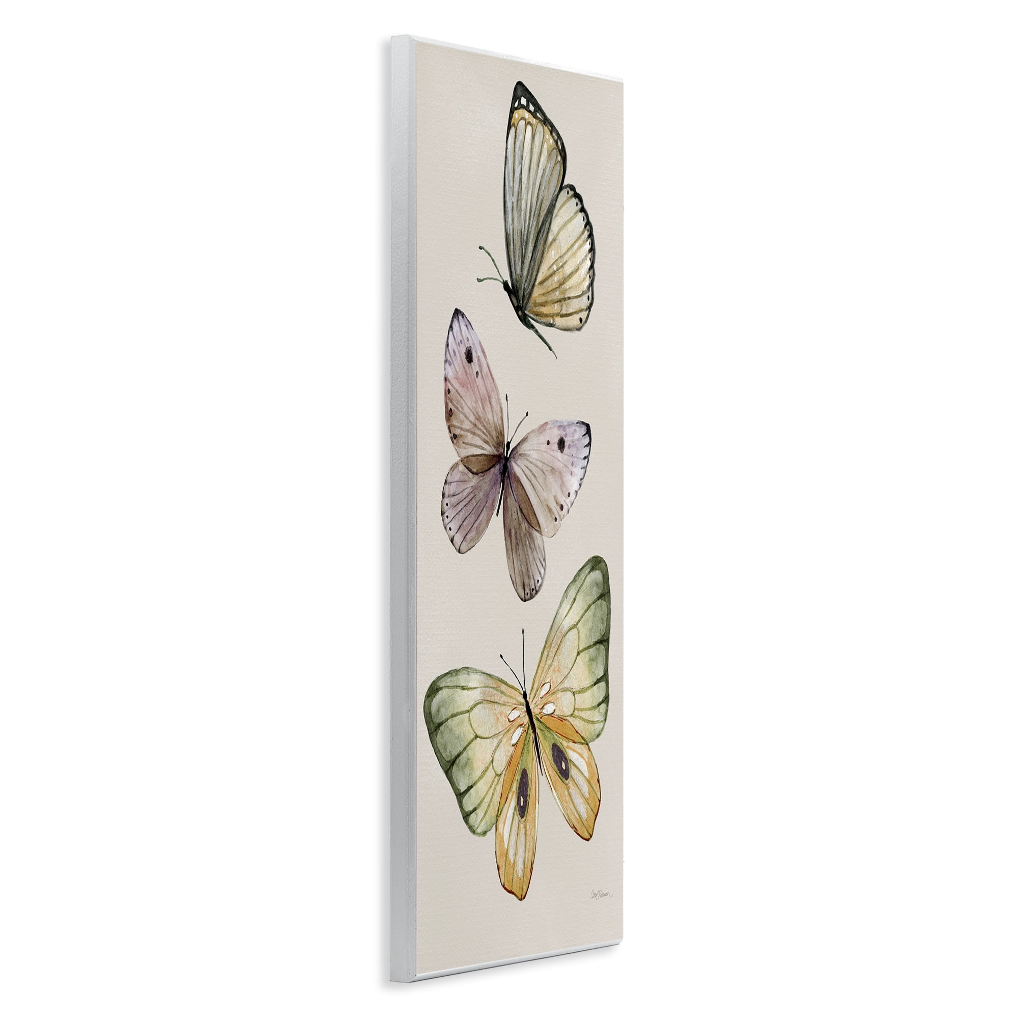 Stupell Industries Fluttering Butterfly Trio Animals & Insects Painting Unframed Art Print Wall Art, 7 x 17