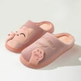 thumbnail image 2 of Mostsola Pairable Slipper for Women Men Cute Cat Embroidery Bedroom House Slippers Slip on Shoes, 2 of 3