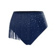 thumbnail image 3 of iiniim Glitter Dance for Women Tassel Booty Shorts Underwear Latin Disco Party Festival Rave Competition Navy Blue M, 3 of 7