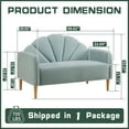 thumbnail image 5 of 33.07" H Modern 2 Seater Loveseat,Linen Fabric with Curved Back & Wood Legs,for Living Room,Bedroom & Small Spaces,Easy Assembly,Mineral Green, 5 of 11