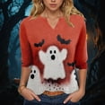 thumbnail image 2 of Towmus Tunics 3/4 Sleeve Plus Size Tops for Women Halloween Dress Shirts 3/4 Sleeve V Neck Flowy Ladies Clothes for Loose, 2 of 5