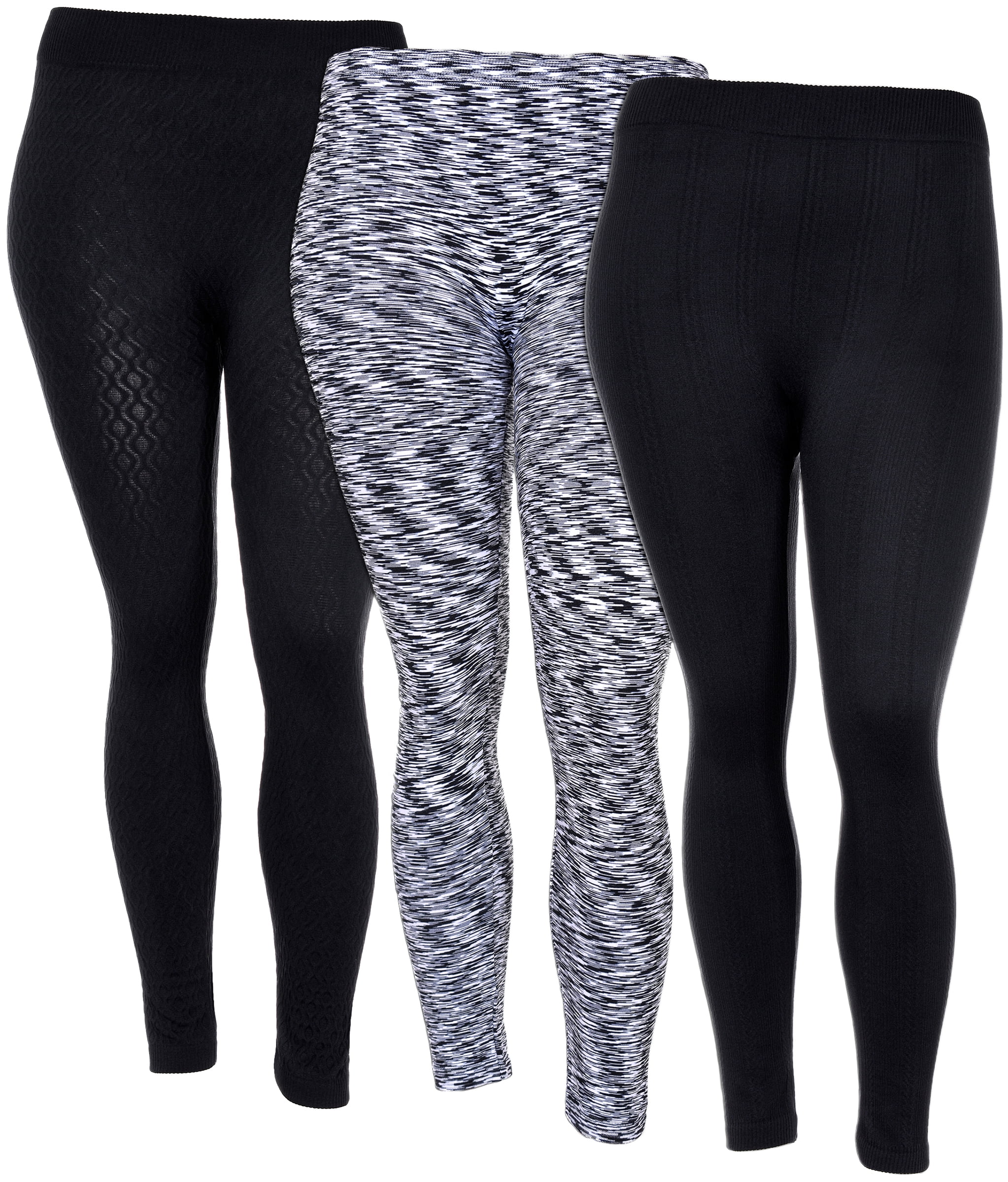 3 Pack of Women's Plus Size Fleece Lined Fall & Winter Leggings