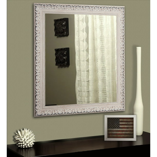 Rayne Mirrors American Made, White Victorian Wall Mirror