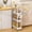 White, variant on Slim Rolling Utility Cart, 4 Tier Metal Narrow Storage Cart with Handle and Wood Top, Multifunctional Small Mobile Shelf Unit Organizer Trolley for Laundry, Bathroom, Kitchen