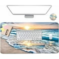 thumbnail image 5 of 4-in-1 Large Gaming Mouse Pad, Keyboard Wrist Rest Pad & Wrist Support Mousepad Set, Extended Desk Pad Waterproof Desk Mat for Home Office Study Game-Beach, 5 of 6