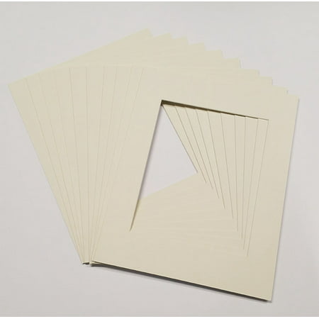 11x14 White Picture Mats with White Core for 8x10 Pictures - Fits 11x14